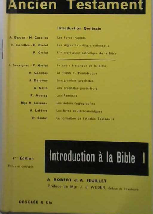 Introduction à la Bible 1 (Ancien Testament)