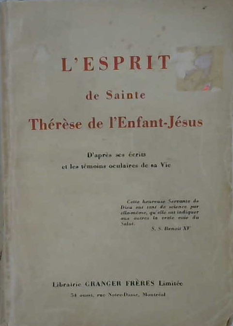 L'esprit de sainte Thérèse de l'Enfant Jésus