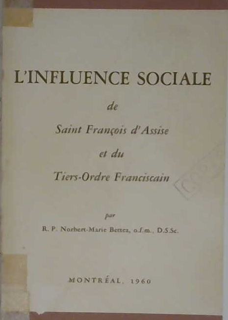 L'influence sociale de saint François d'Assise et du Tiers-Ordre Franciscain